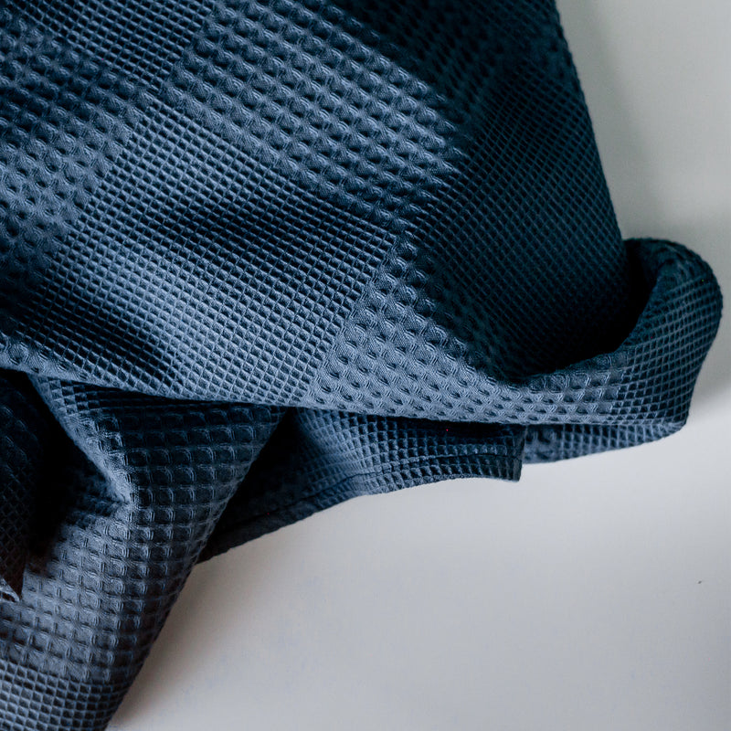 Cotton Waffle Blanket Navy Blue