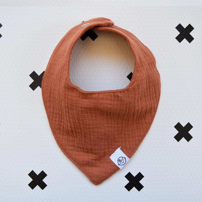 Burnt Orange Muslin Bandana Bib