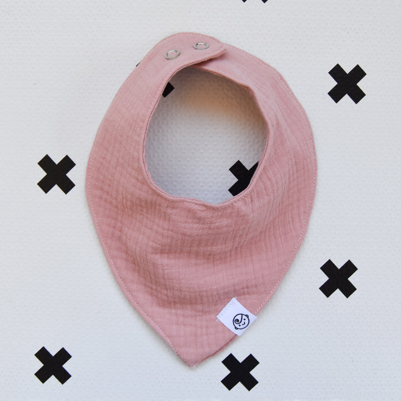 Rose Pink Muslin Bandana Bib