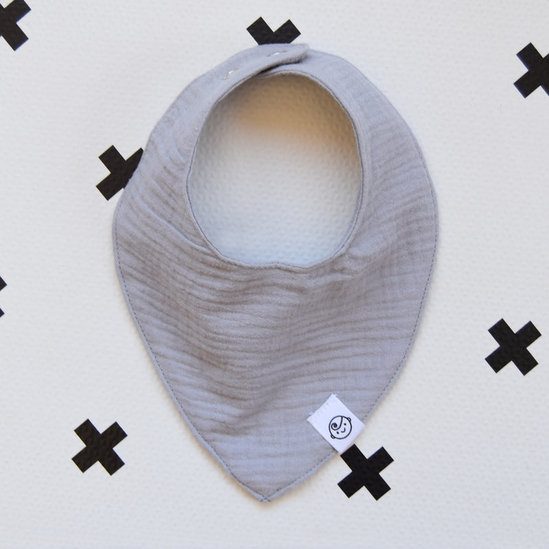 Silver Muslin Bandana Bib