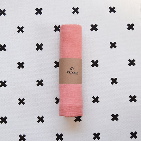 Coral Muslin Swaddle
