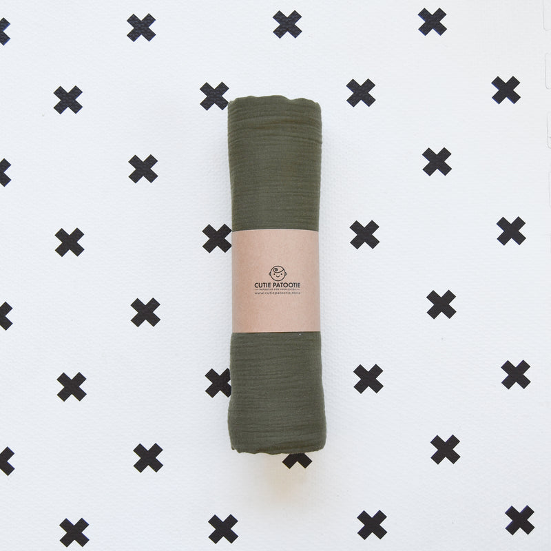 Olive Muslin Swaddle