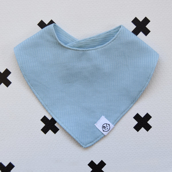 Ribbed Cotton Bandana Bib Baby Blue