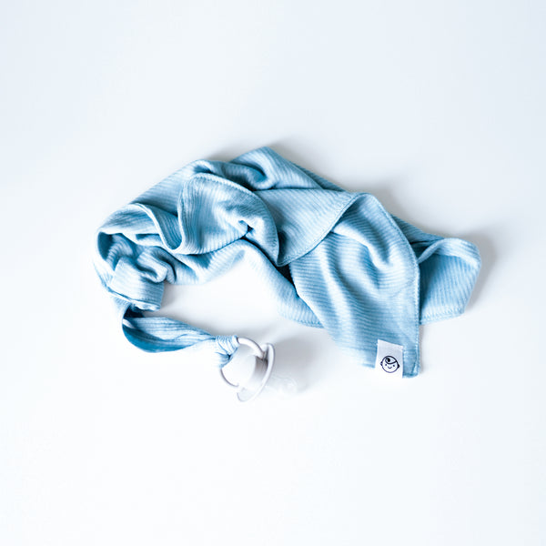 Ribbed Cotton Dummy Blanket Baby Blue