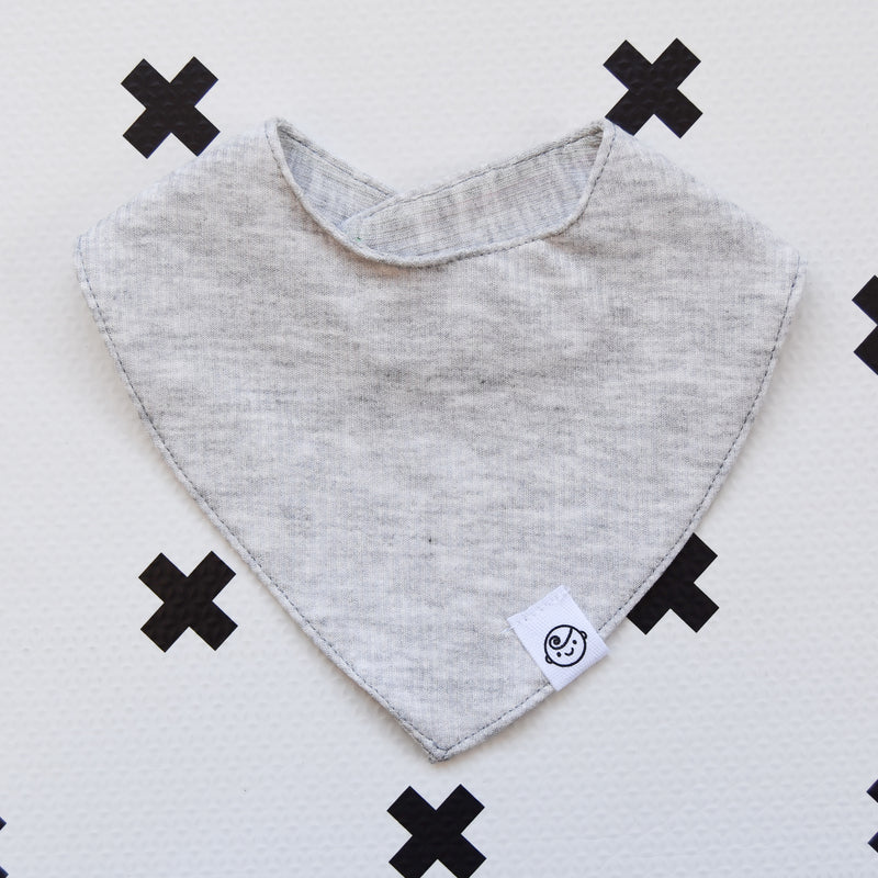 Ribbed Cotton Bandana Bib Grey Melange