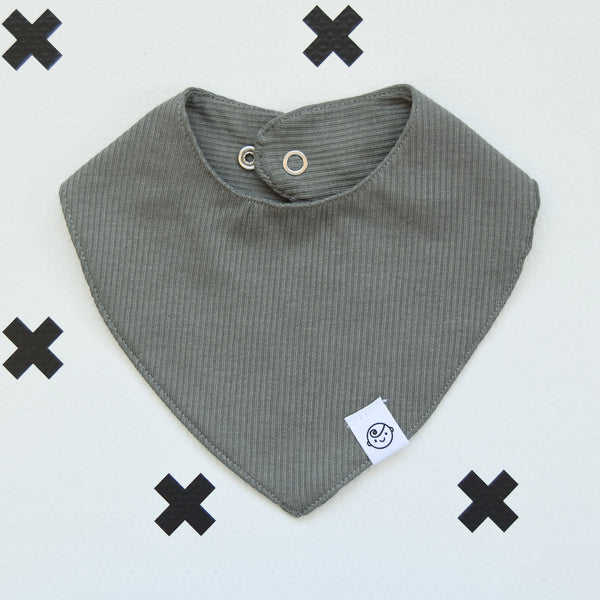 Ribbed Cotton Bandana Bib Olive