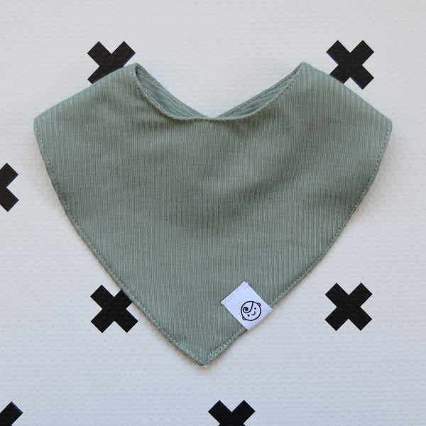 Ribbed Cotton Bandana Bib Sage Green