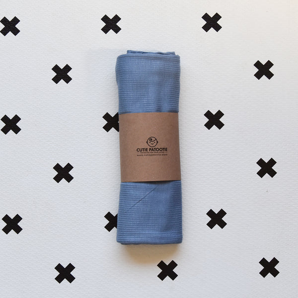 Ribbed Cotton Swaddle Blue
