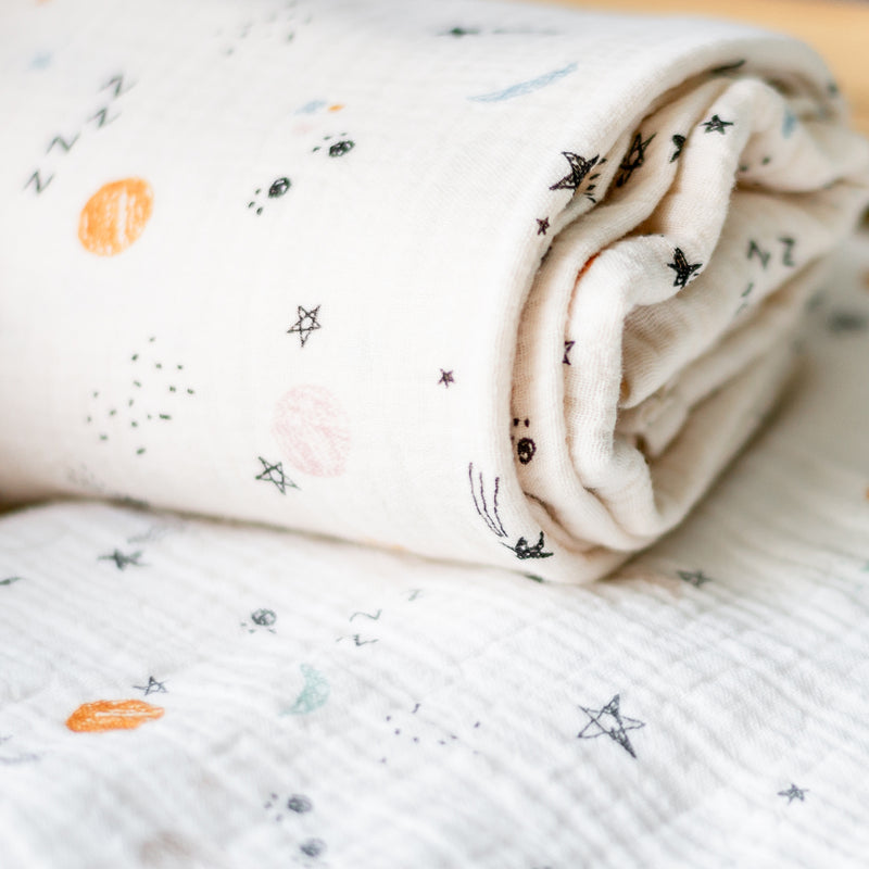 Sleepy Space Beige Muslin Swaddle