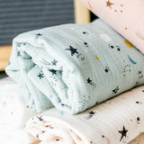 Sleepy Space Blue Muslin Swaddle